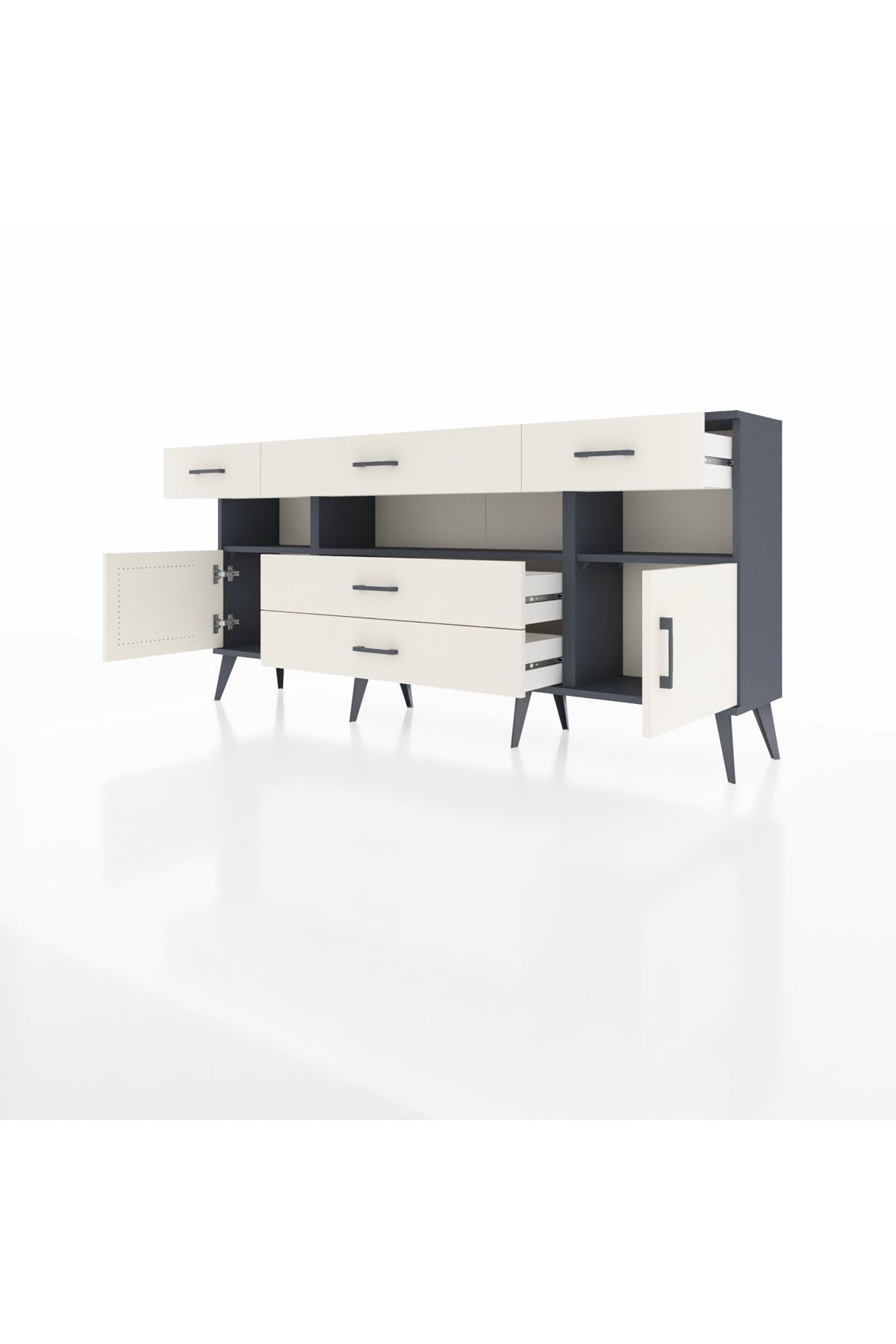Arges Konsol 3 Raflı 5 Çekmeceli 2 Kapaklı 176x30x83 - S148M016V13A