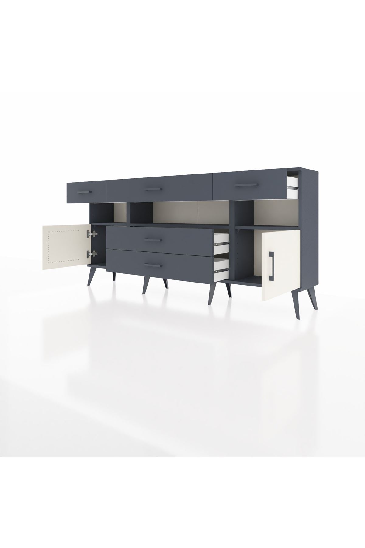 Arges Konsol 3 Raflı 5 Çekmeceli 2 Kapaklı 176x30x83 - S148M016V14A