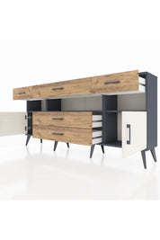 Arges Konsol 3 Raflı 5 Çekmeceli 2 Kapaklı 176x30x83 - S148M016V15A