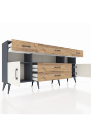 Arges Konsol 3 Raflı 5 Çekmeceli 2 Kapaklı 176x30x83 - S148M016V15A