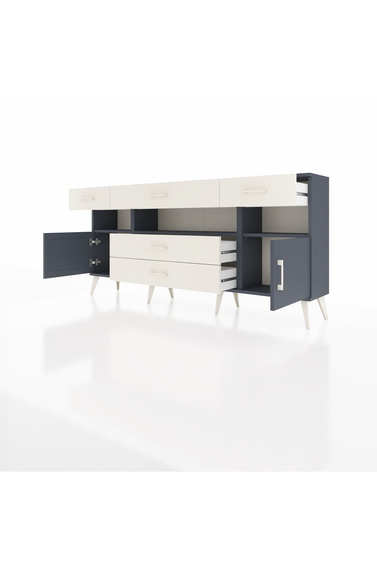 Arges Konsol 3 Raflı 5 Çekmeceli 2 Kapaklı 176x30x83 - S148M016V16A