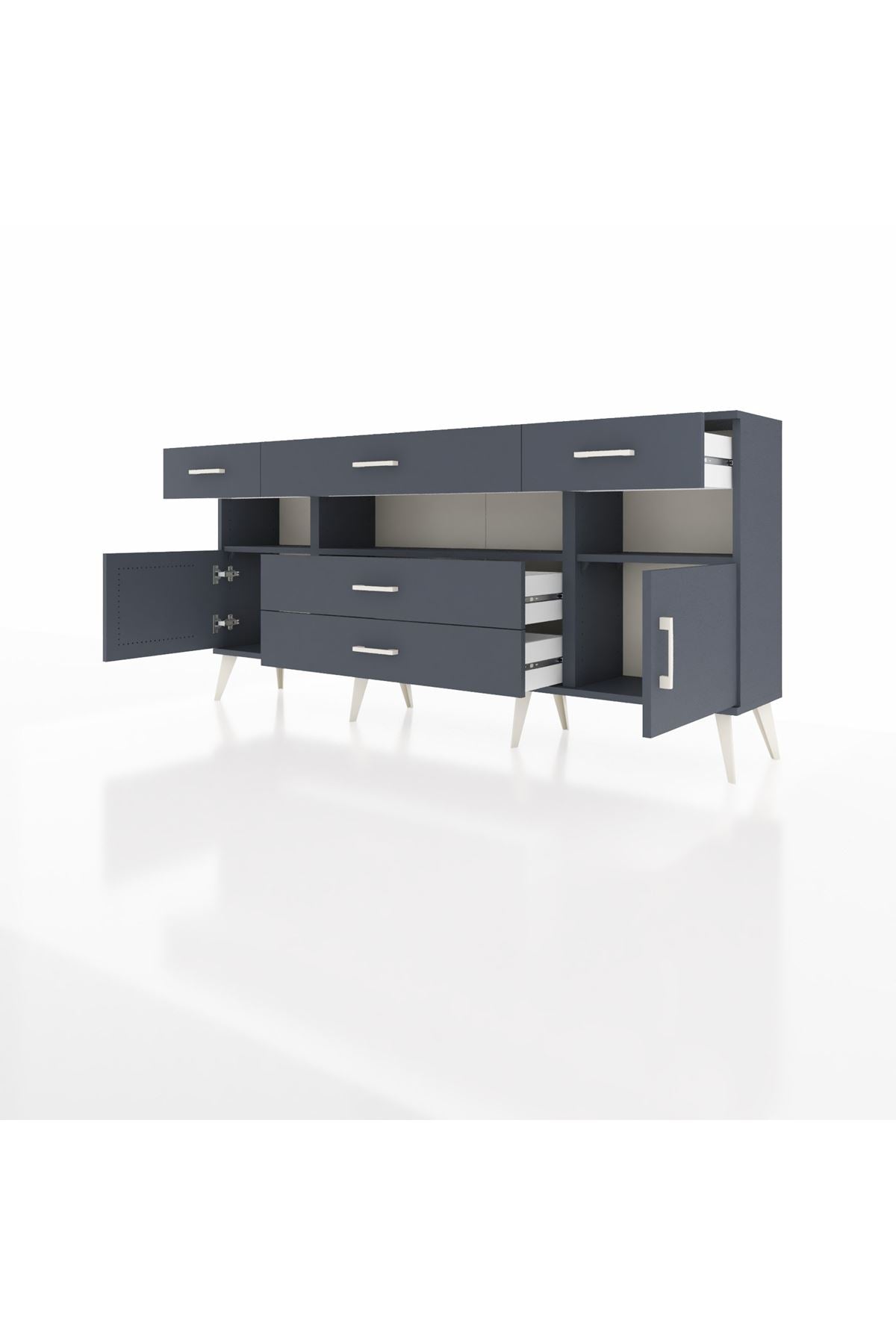 Arges Konsol 3 Raflı 5 Çekmeceli 2 Kapaklı 176x30x83 - S148M016V17A