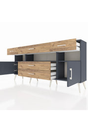 Arges Konsol 3 Raflı 5 Çekmeceli 2 Kapaklı 176x30x83 - S148M016V18A