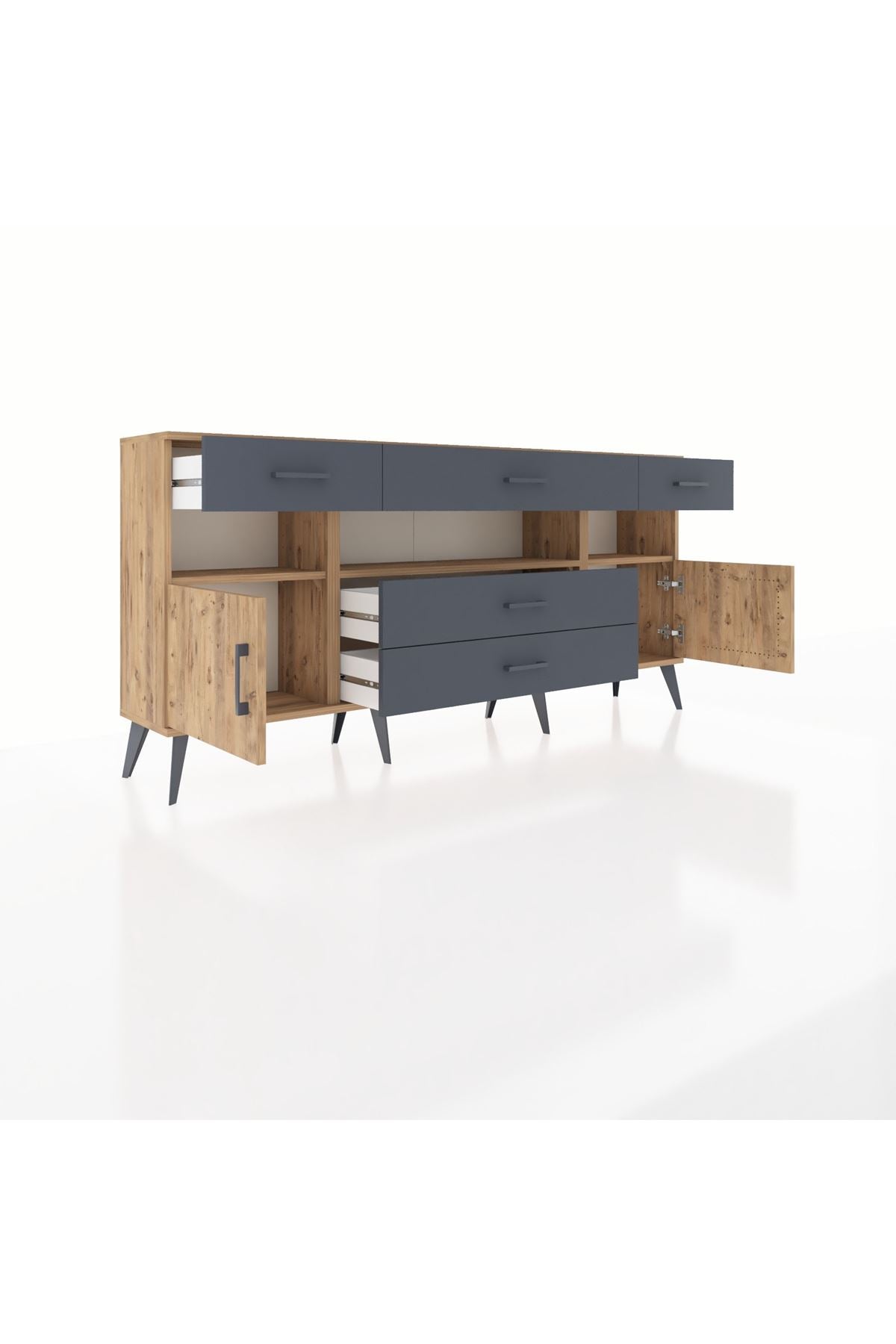 Arges Konsol 3 Raflı 5 Çekmeceli 2 Kapaklı 176x30x83 - S148M016V20A