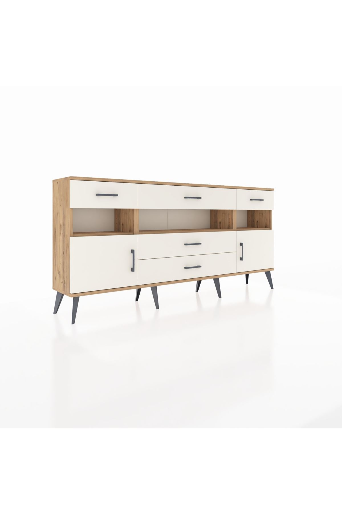 Arges Konsol 3 Raflı 5 Çekmeceli 2 Kapaklı 176x30x83 - S148M016V22A
