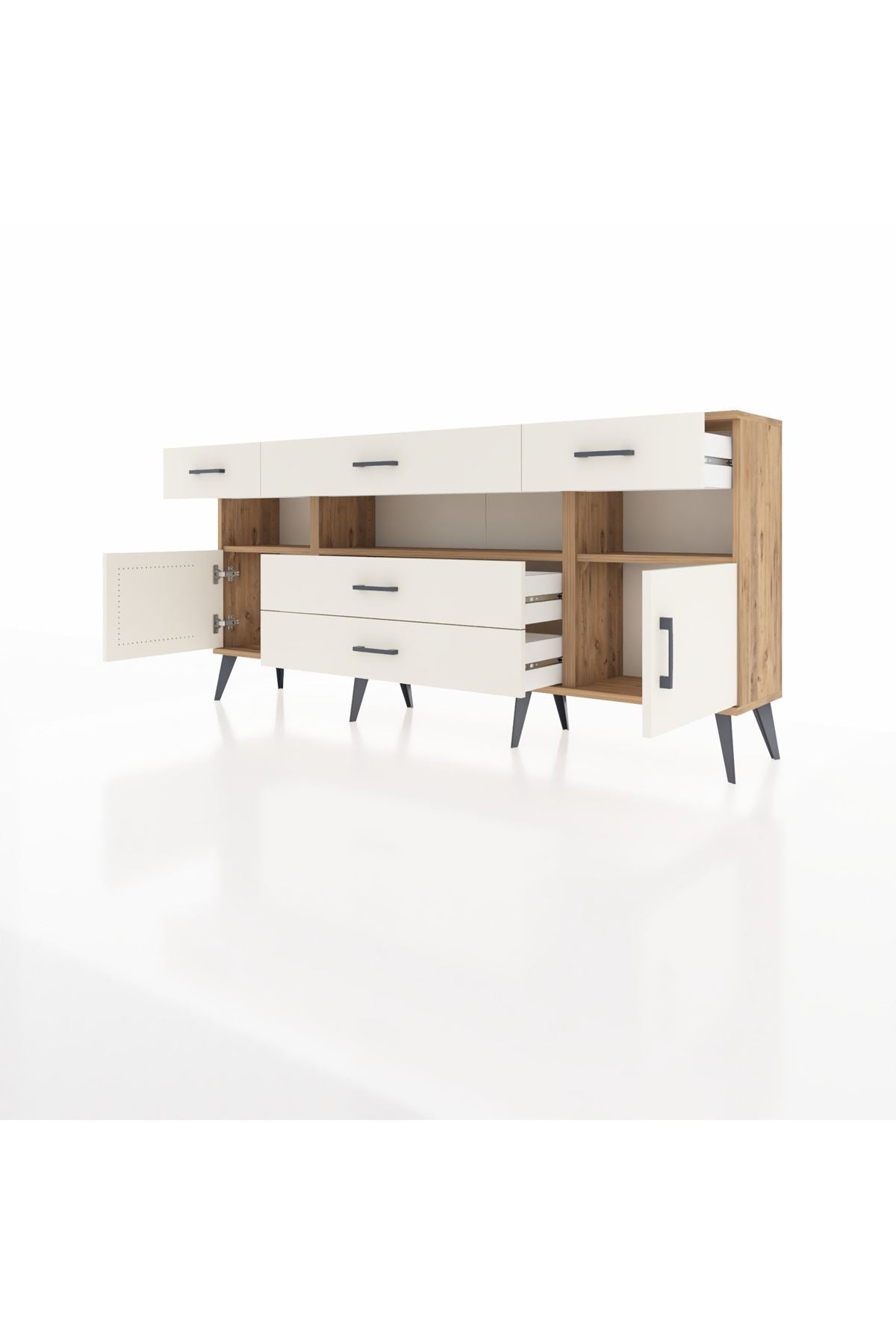 Arges Konsol 3 Raflı 5 Çekmeceli 2 Kapaklı 176x30x83 - S148M016V22A