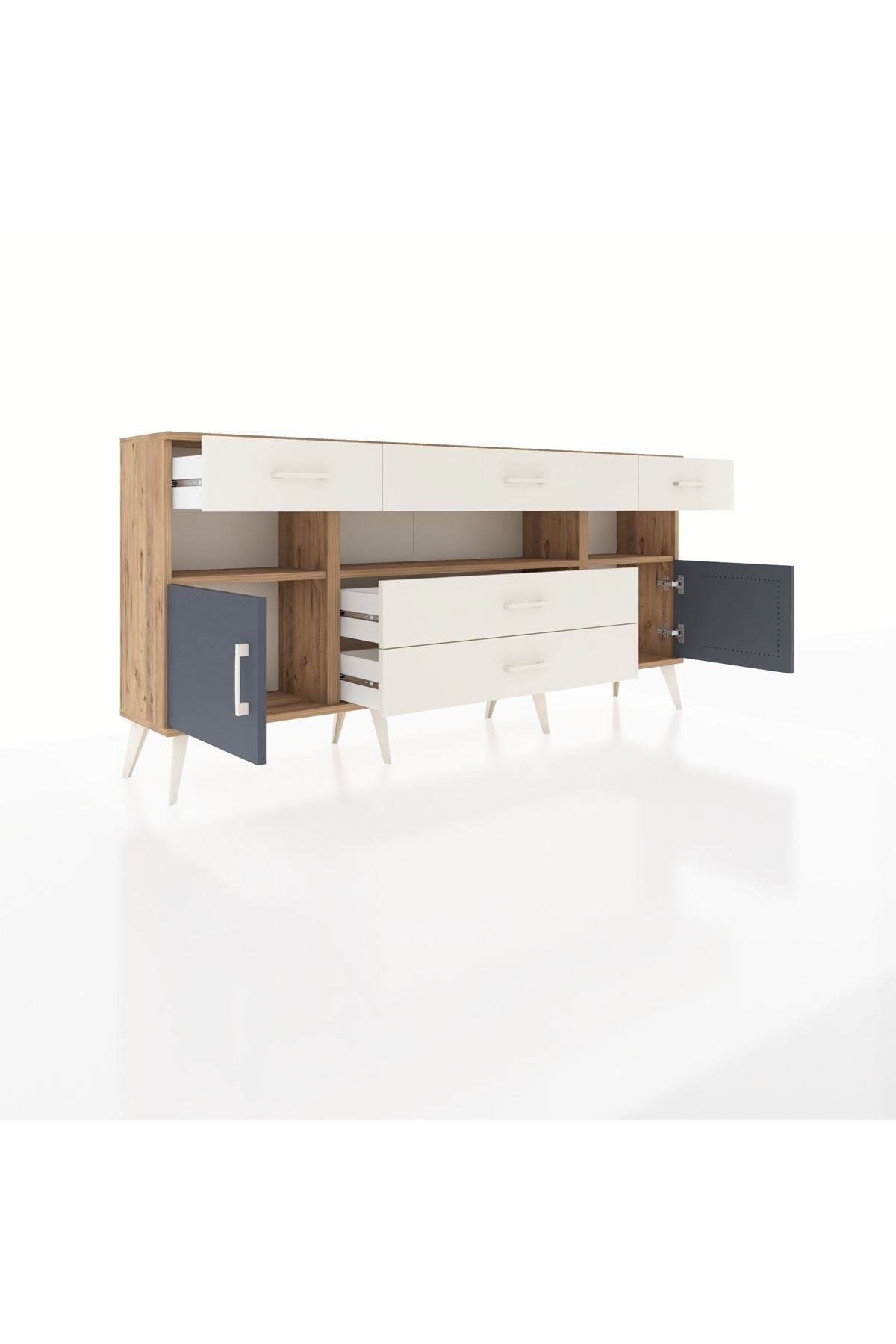 Arges Konsol 3 Raflı 5 Çekmeceli 2 Kapaklı 176x30x83 - S148M016V25A