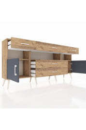 Arges Konsol 3 Raflı 5 Çekmeceli 2 Kapaklı 176x30x83 - S148M016V27A