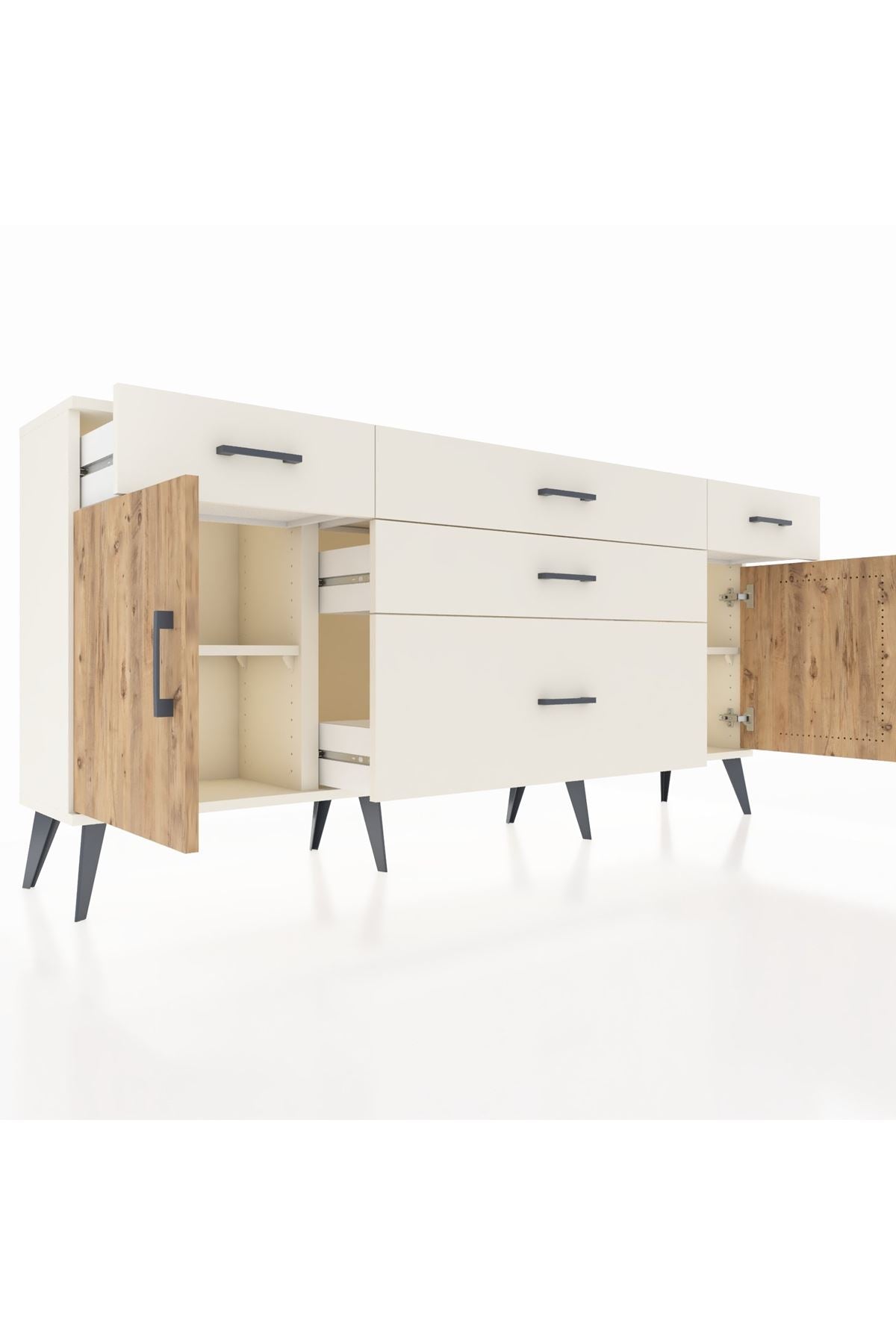 Arges Konsol 2 Raflı 5 Çekmeceli 2 Kapaklı 176x30x83 - S148M017V01A