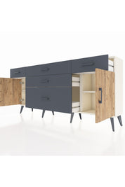 Arges Konsol 2 Raflı 5 Çekmeceli 2 Kapaklı 176x30x83 - S148M017V02A