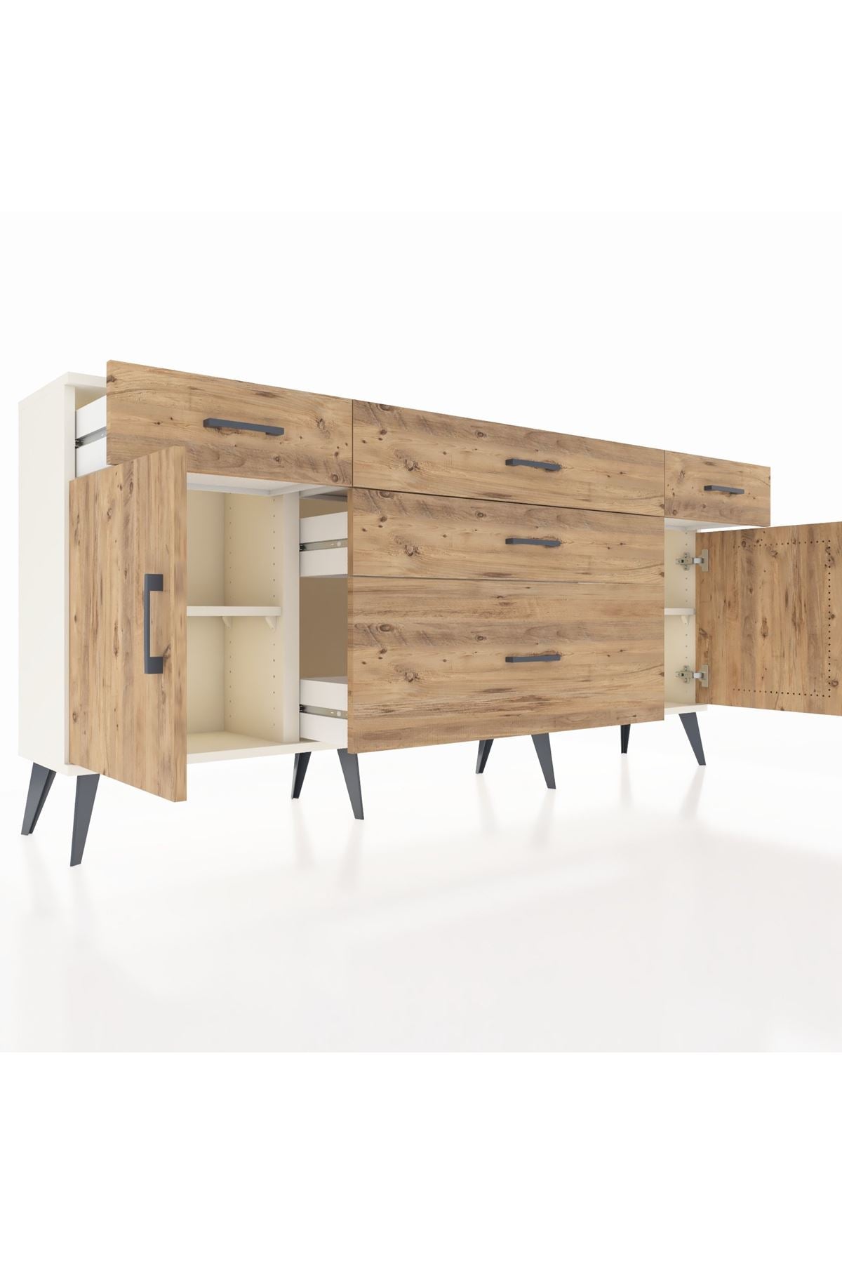 Arges Konsol 2 Raflı 5 Çekmeceli 2 Kapaklı 176x30x83 - S148M017V03A