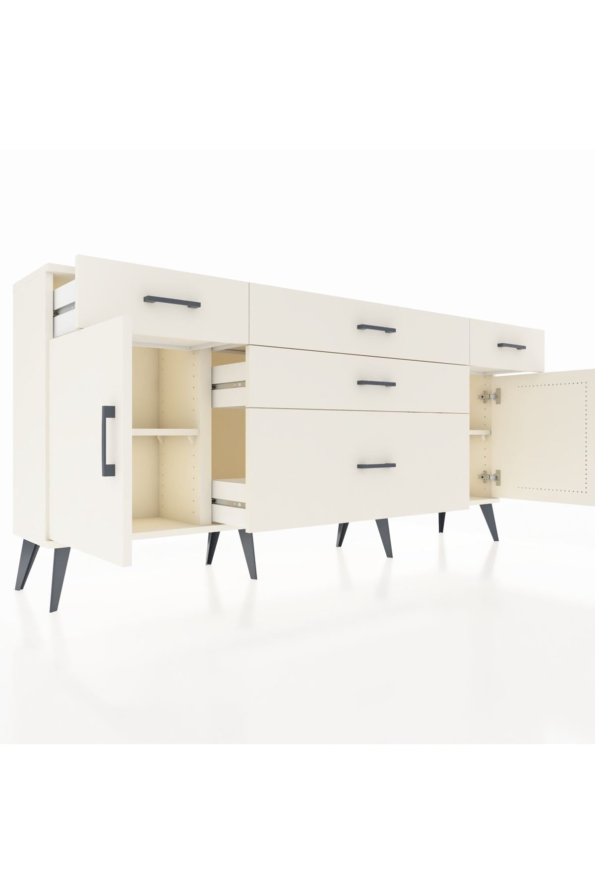 Arges Konsol 2 Raflı 5 Çekmeceli 2 Kapaklı 176x30x83 - S148M017V04A