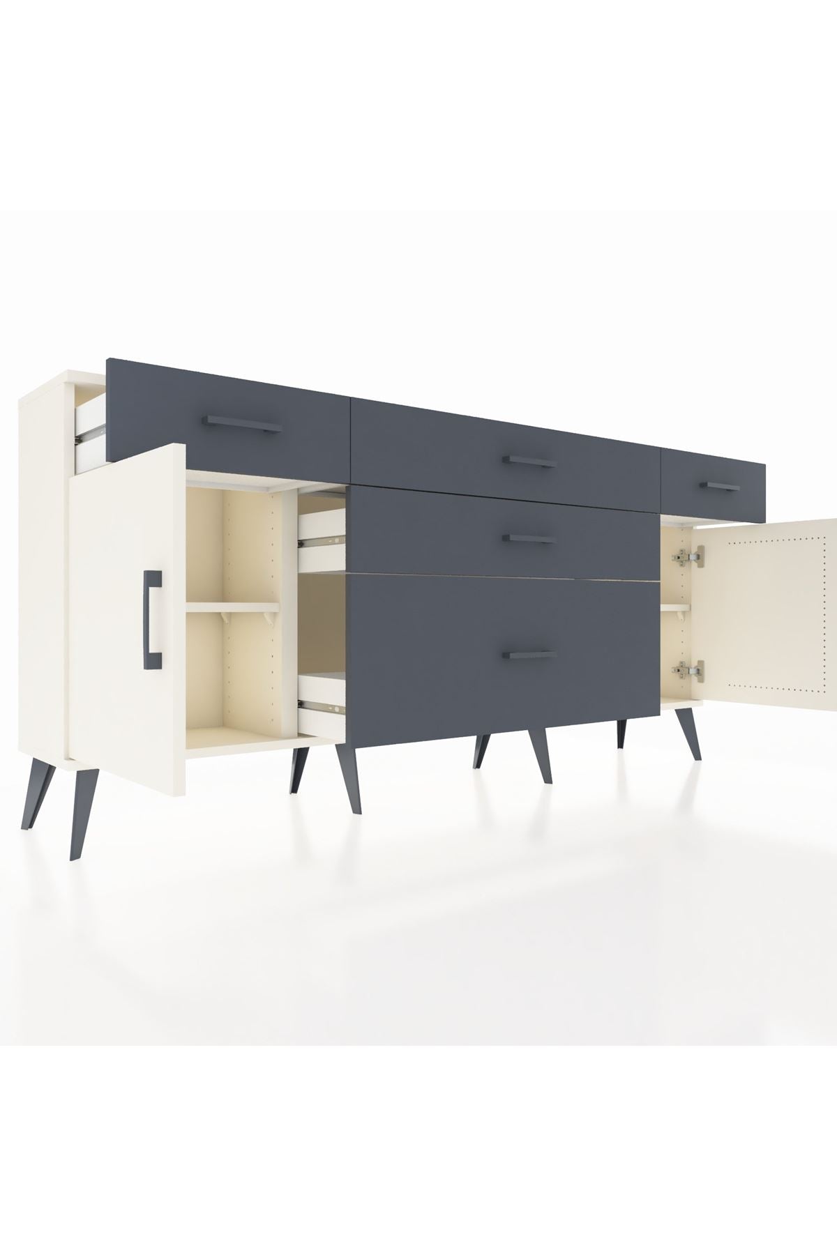 Arges Konsol 2 Raflı 5 Çekmeceli 2 Kapaklı 176x30x83 - S148M017V05A