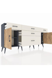 Arges Konsol 2 Raflı 5 Çekmeceli 2 Kapaklı 176x30x83 - S148M017V10A