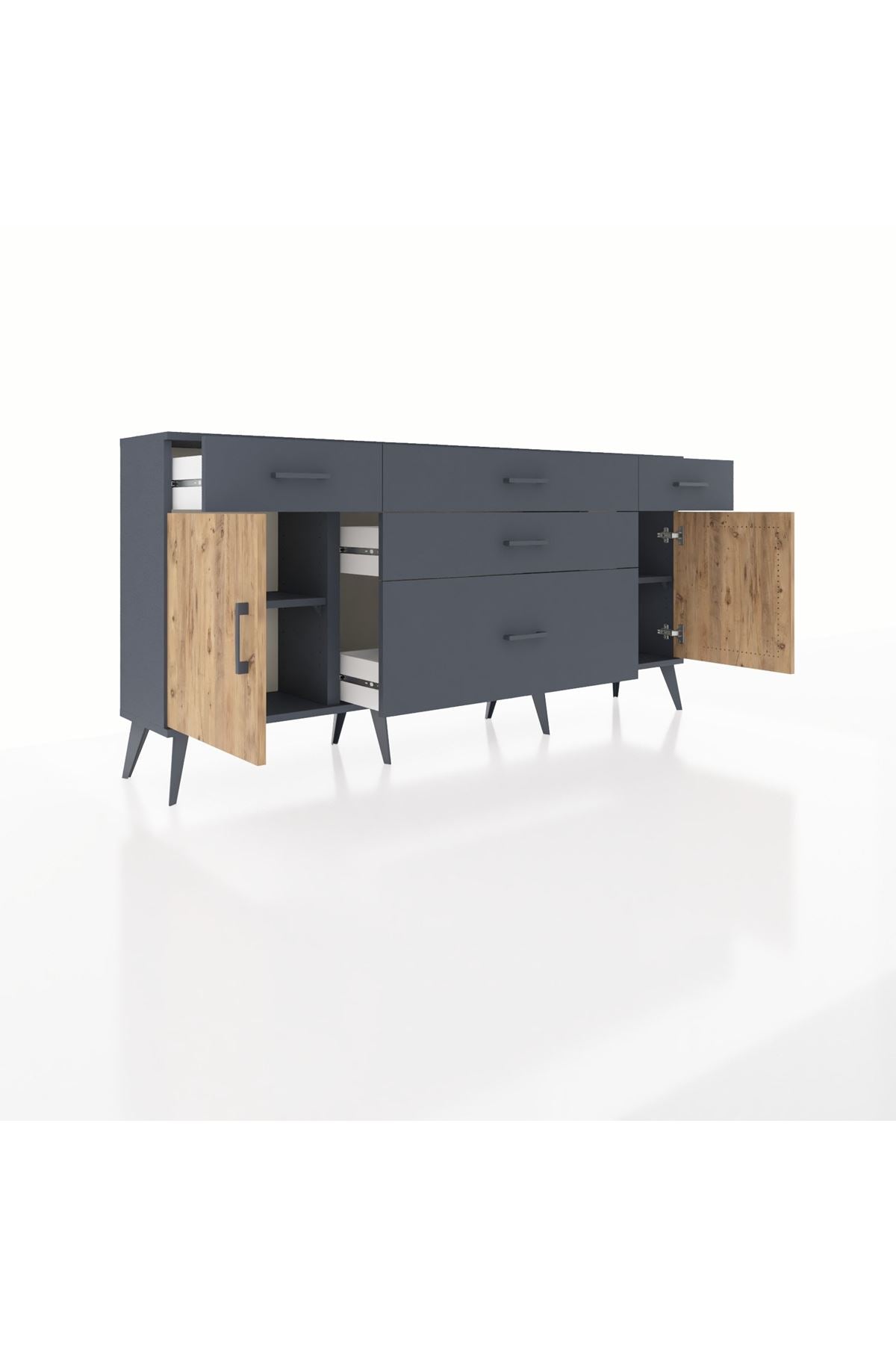 Arges Konsol 2 Raflı 5 Çekmeceli 2 Kapaklı 176x30x83 - S148M017V11A