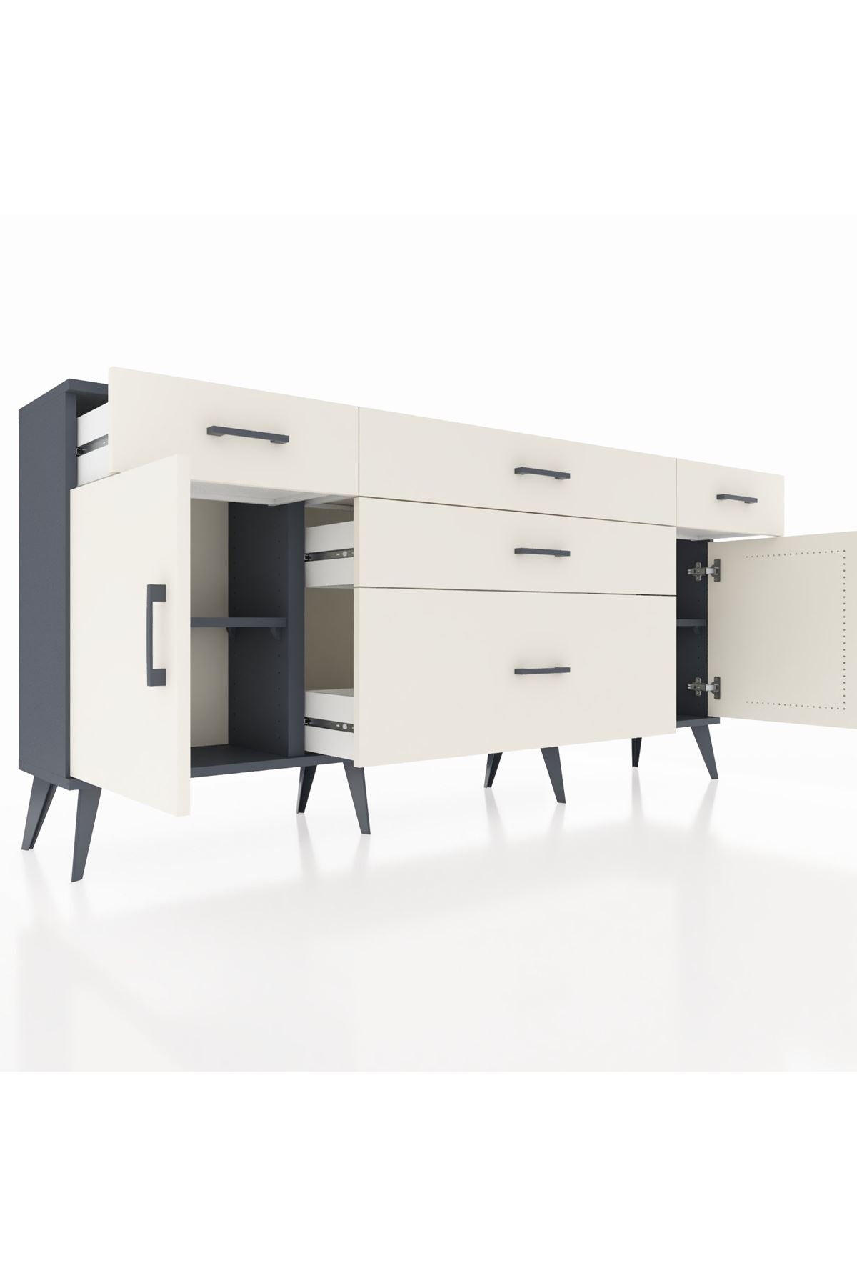 Arges Konsol 2 Raflı 5 Çekmeceli 2 Kapaklı 176x30x83 - S148M017V13A