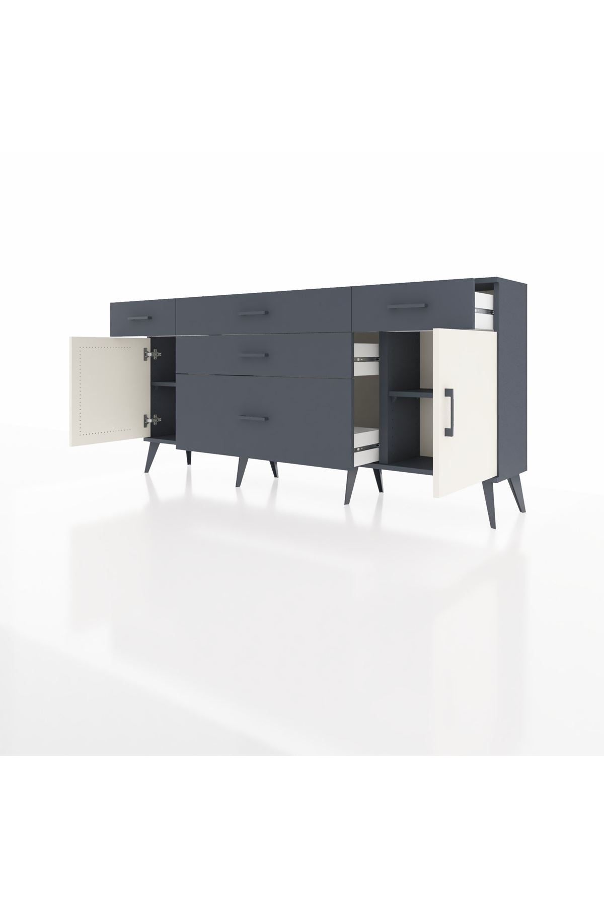 Arges Konsol 2 Raflı 5 Çekmeceli 2 Kapaklı 176x30x83 - S148M017V14A