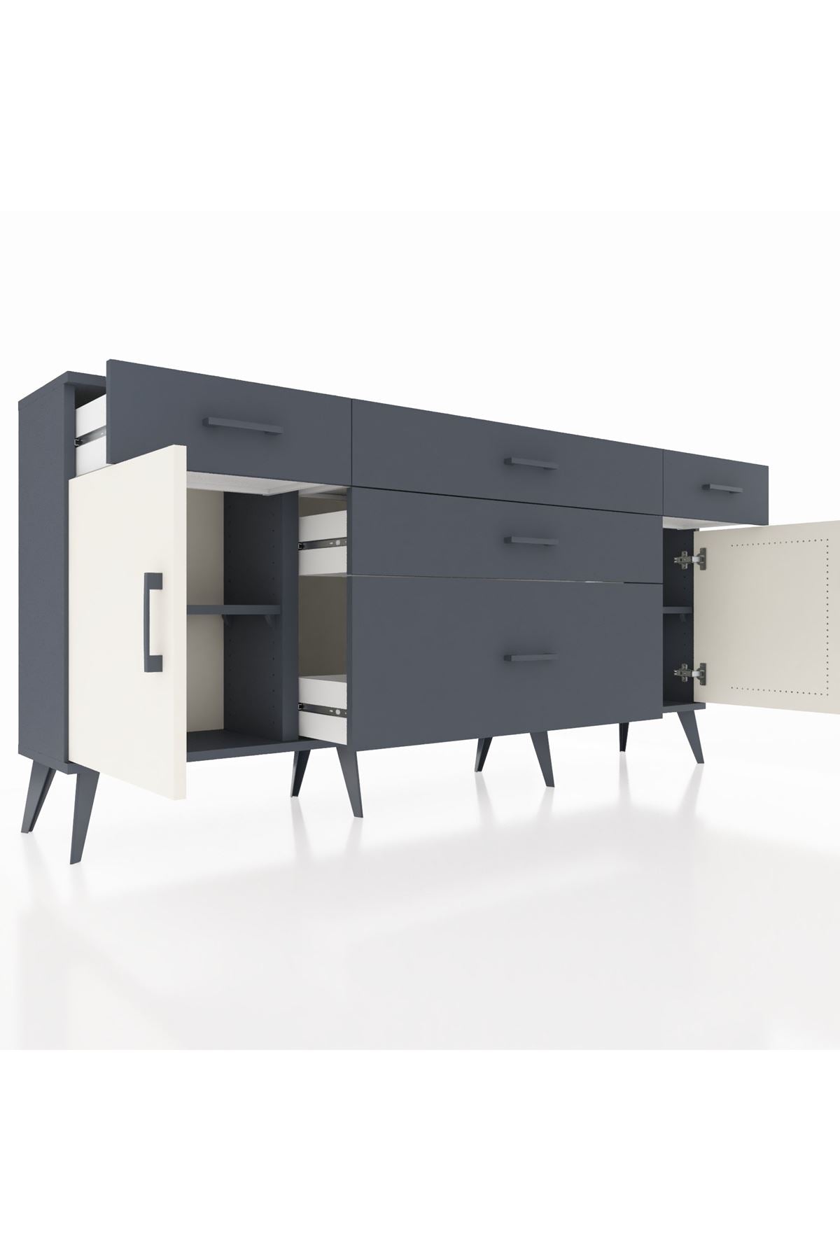 Arges Konsol 2 Raflı 5 Çekmeceli 2 Kapaklı 176x30x83 - S148M017V14A