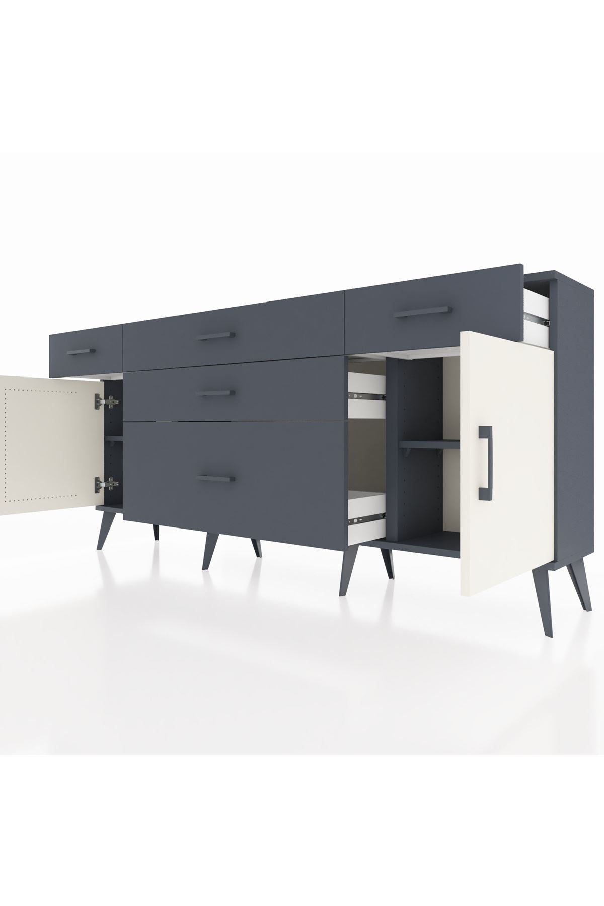 Arges Konsol 2 Raflı 5 Çekmeceli 2 Kapaklı 176x30x83 - S148M017V14A