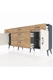 Arges Konsol 2 Raflı 5 Çekmeceli 2 Kapaklı 176x30x83 - S148M017V15A