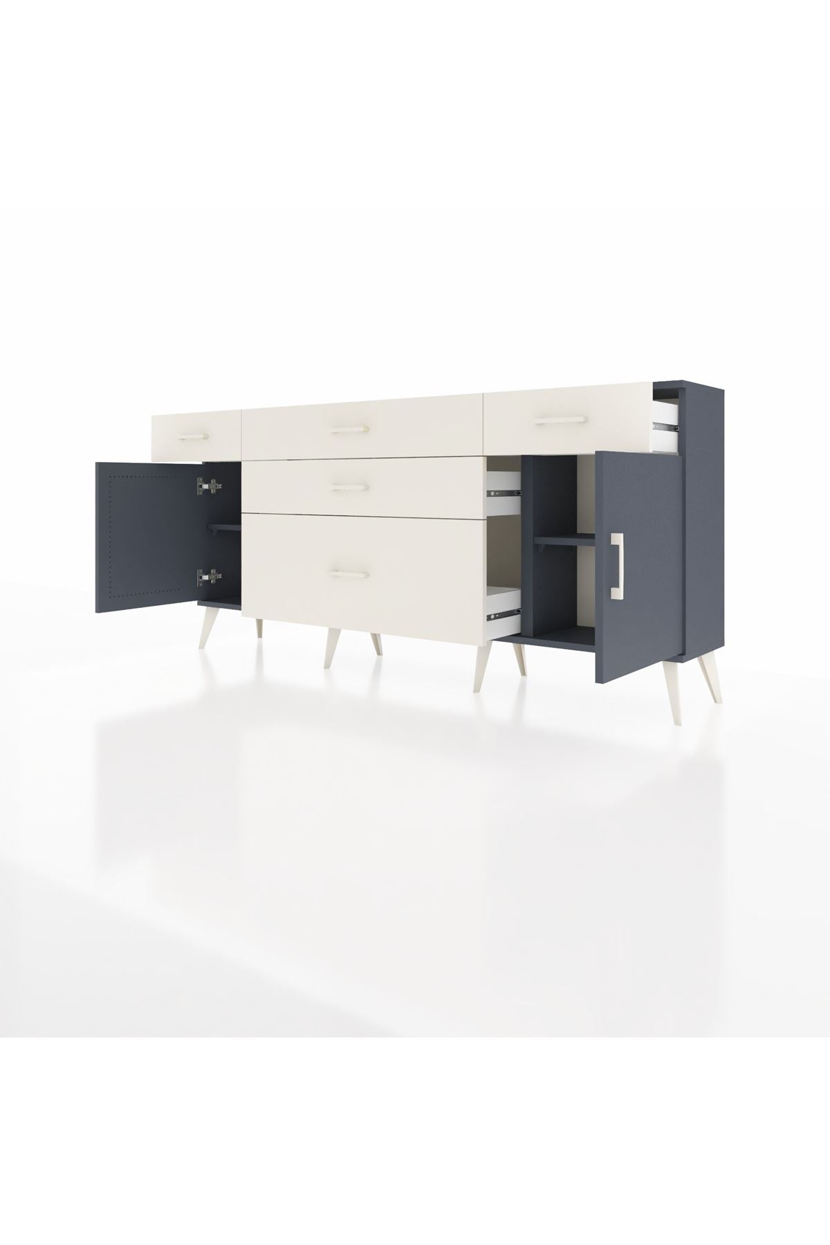 Arges Konsol 2 Raflı 5 Çekmeceli 2 Kapaklı 176x30x83 - S148M017V16A