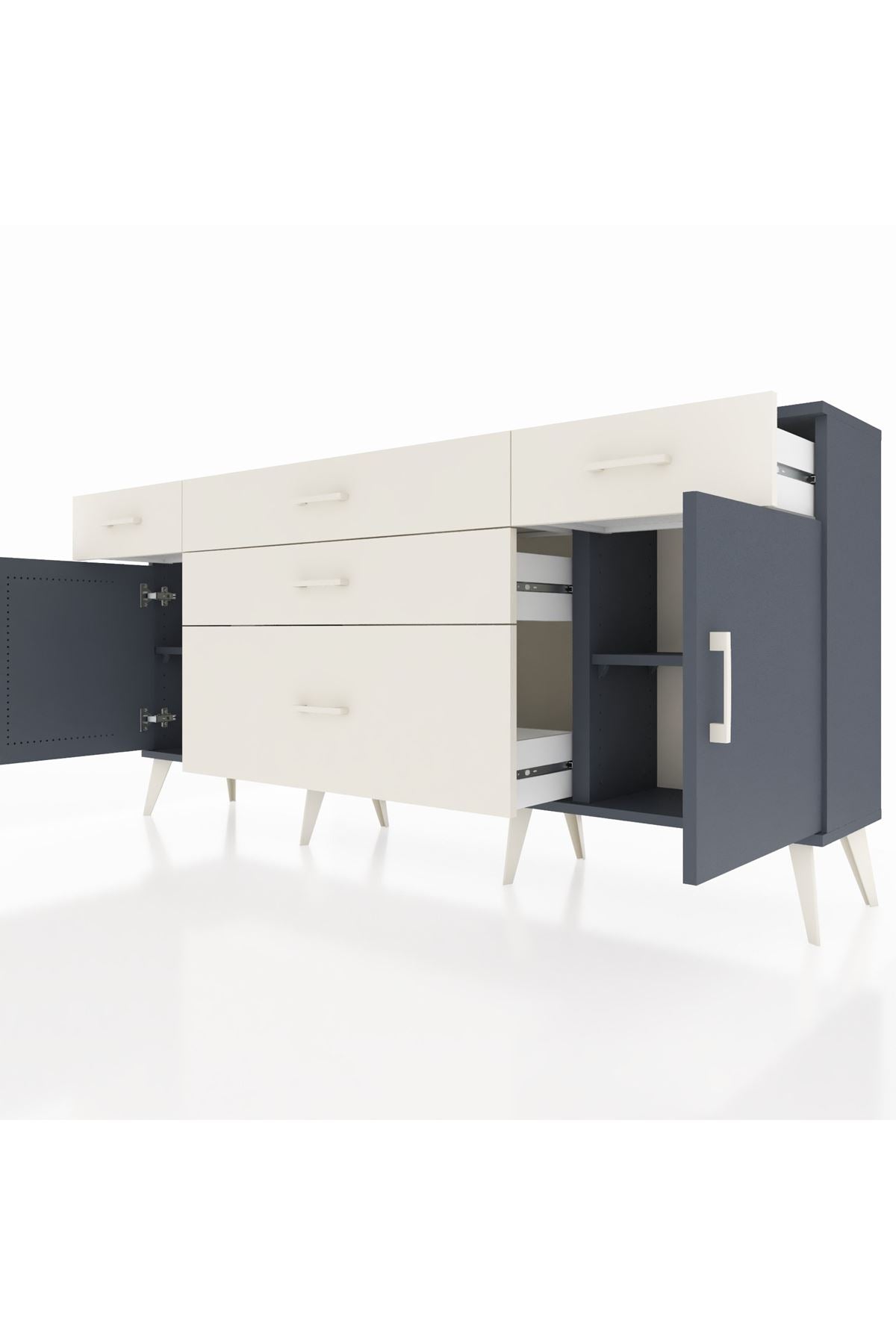 Arges Konsol 2 Raflı 5 Çekmeceli 2 Kapaklı 176x30x83 - S148M017V16A