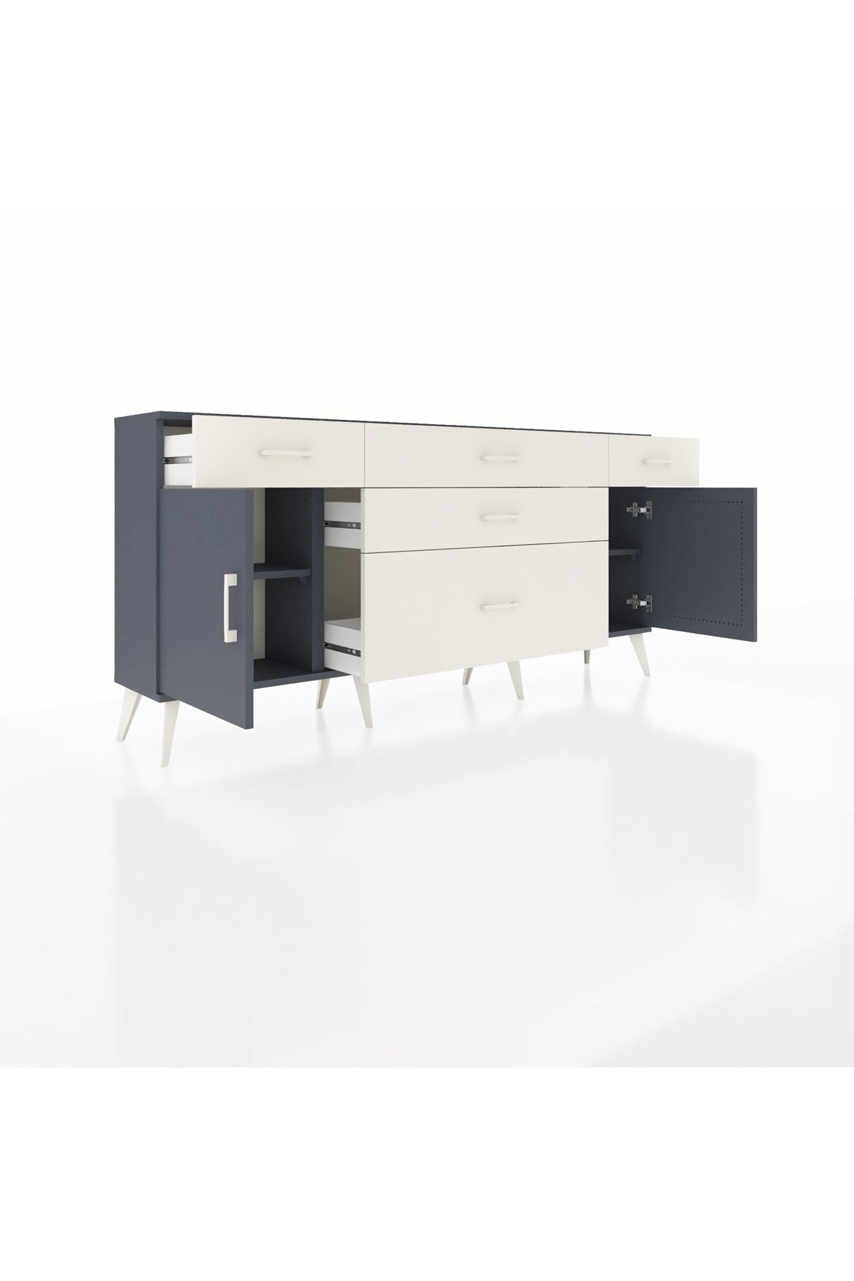 Arges Konsol 2 Raflı 5 Çekmeceli 2 Kapaklı 176x30x83 - S148M017V16A