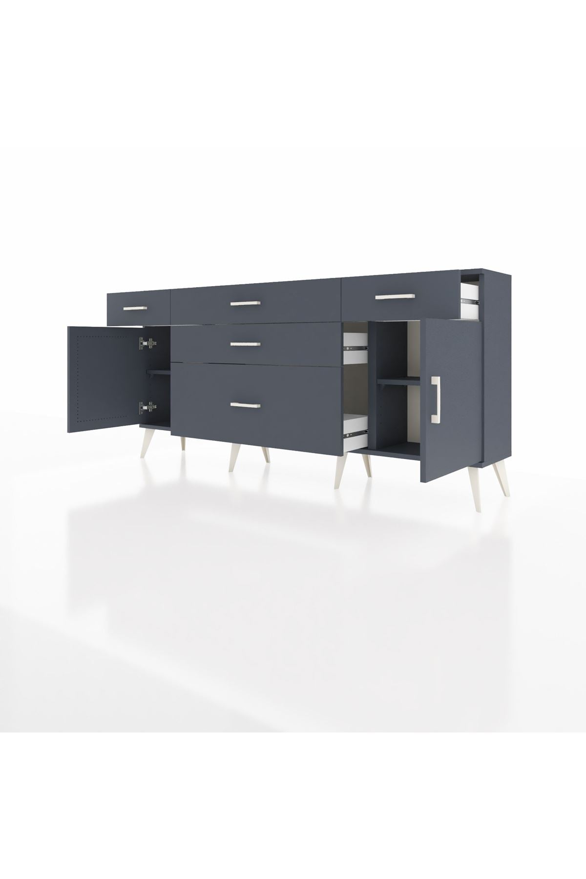 Arges Konsol 2 Raflı 5 Çekmeceli 2 Kapaklı 176x30x83 - S148M017V17A