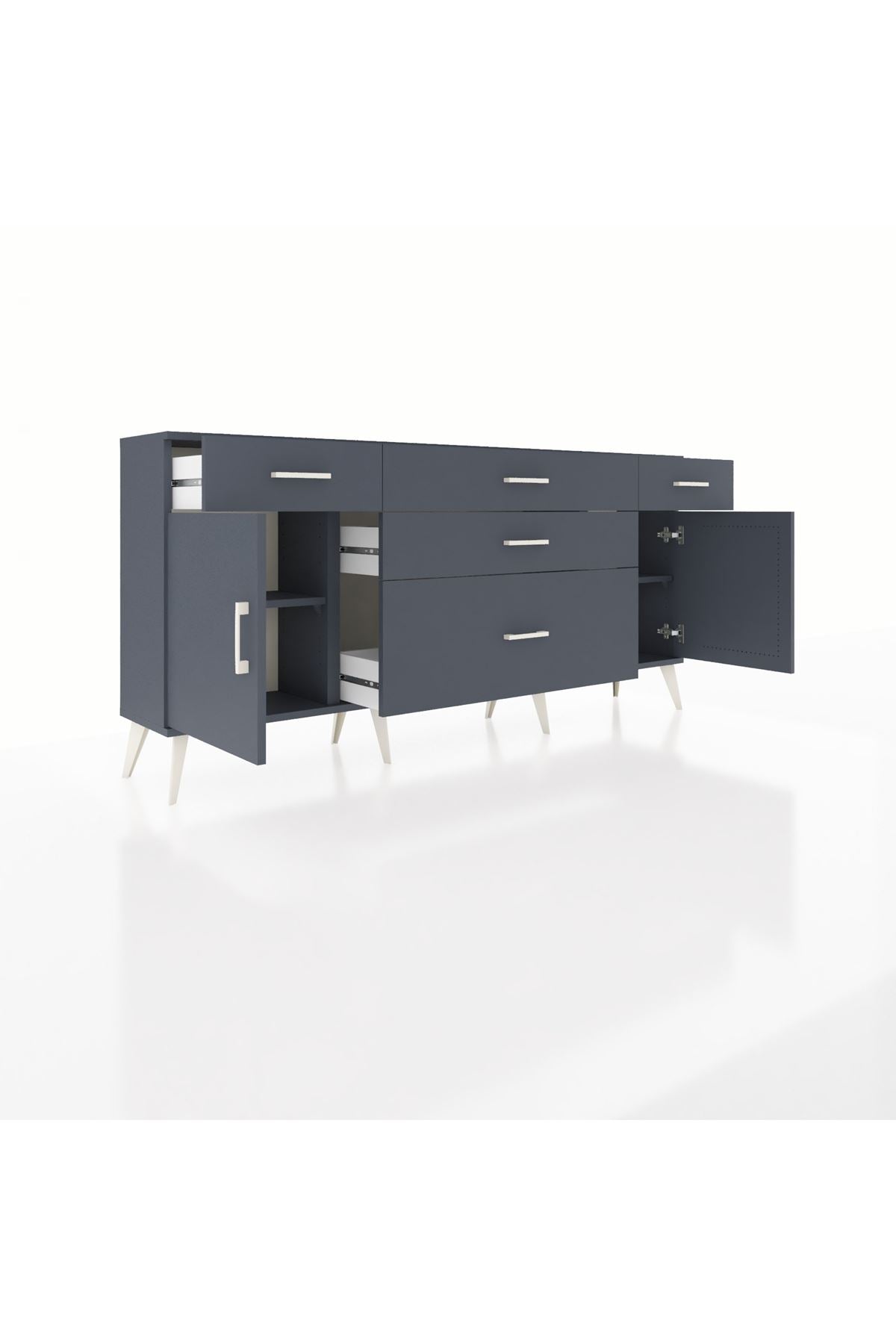 Arges Konsol 2 Raflı 5 Çekmeceli 2 Kapaklı 176x30x83 - S148M017V17A