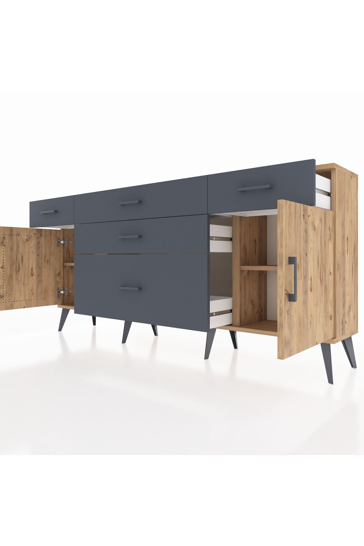 Arges Konsol 2 Raflı 5 Çekmeceli 2 Kapaklı 176x30x83 - S148M017V20A