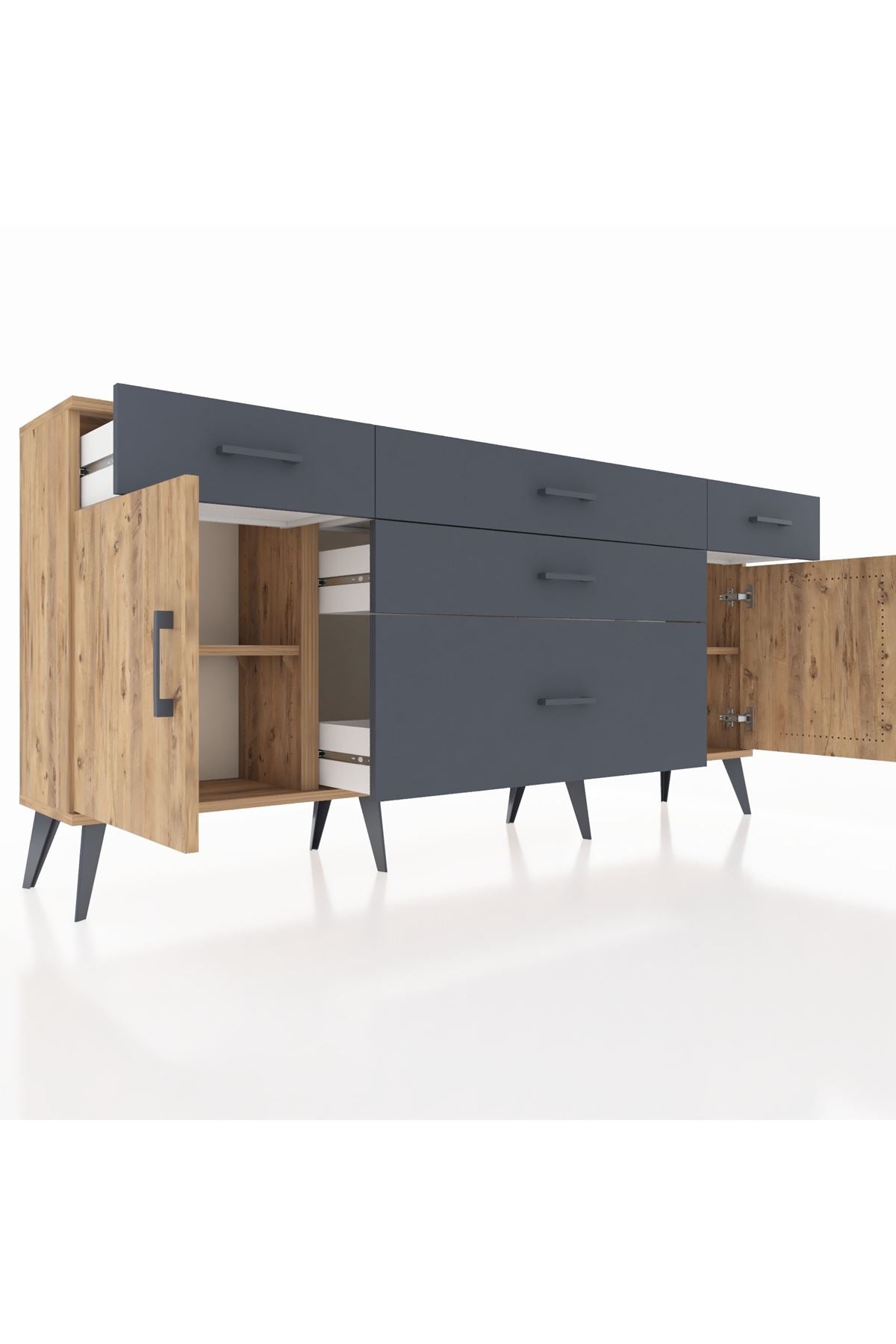 Arges Konsol 2 Raflı 5 Çekmeceli 2 Kapaklı 176x30x83 - S148M017V20A