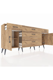 Arges Konsol 2 Raflı 5 Çekmeceli 2 Kapaklı 176x30x83 - S148M017V21A