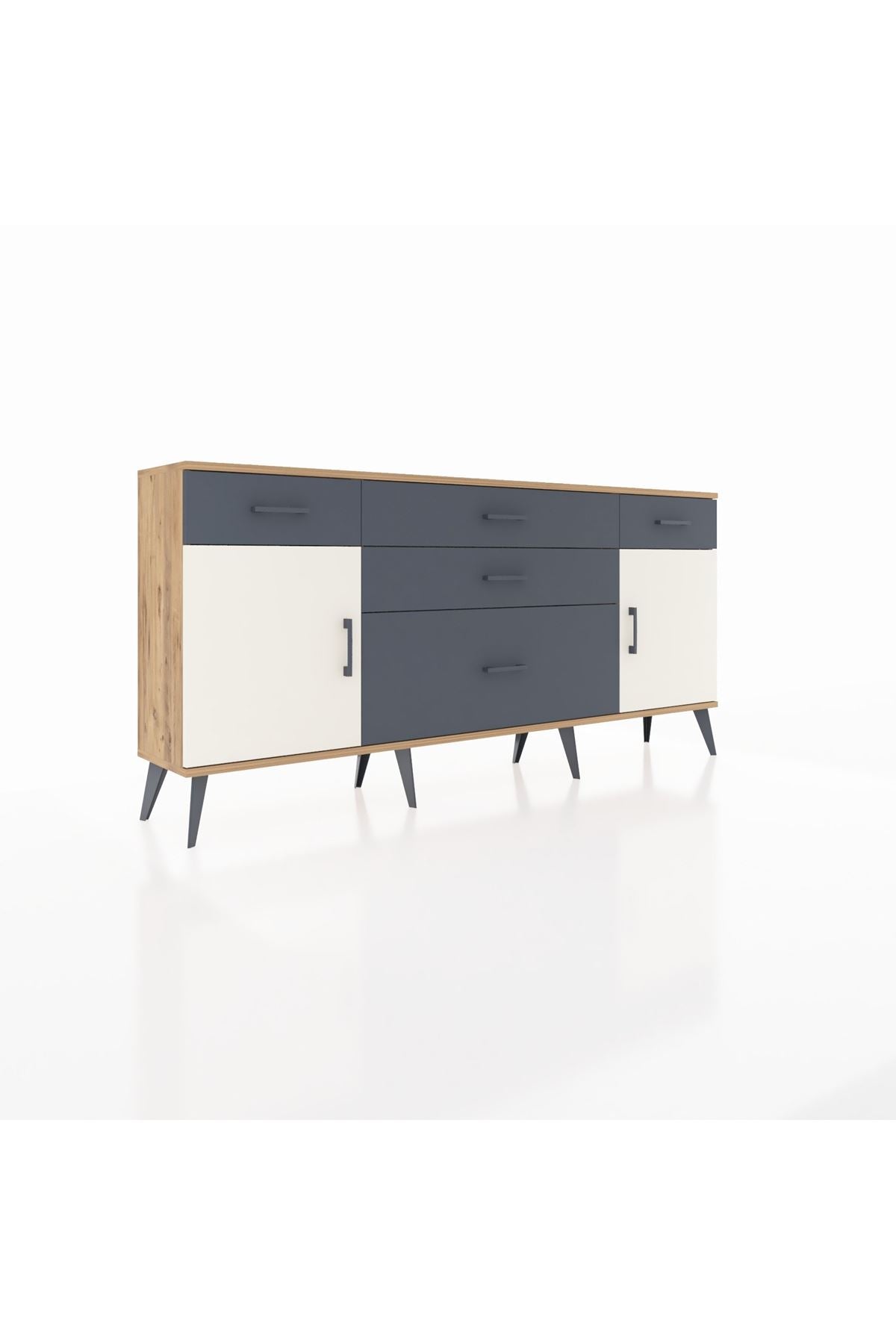 Arges Konsol 2 Raflı 5 Çekmeceli 2 Kapaklı 176x30x83 - S148M017V23A