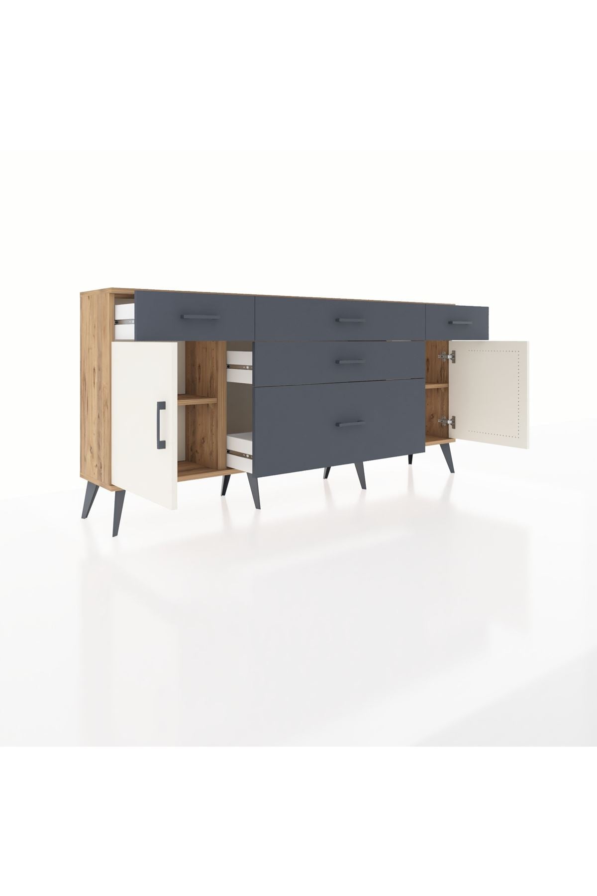 Arges Konsol 2 Raflı 5 Çekmeceli 2 Kapaklı 176x30x83 - S148M017V23A