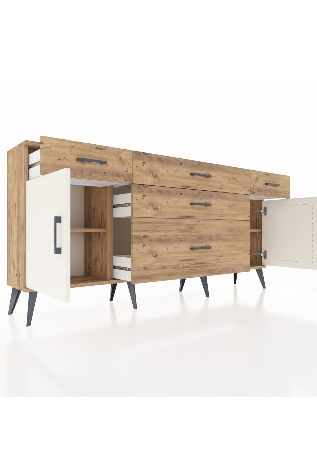 Arges Konsol 2 Raflı 5 Çekmeceli 2 Kapaklı 176x30x83 - S148M017V24A