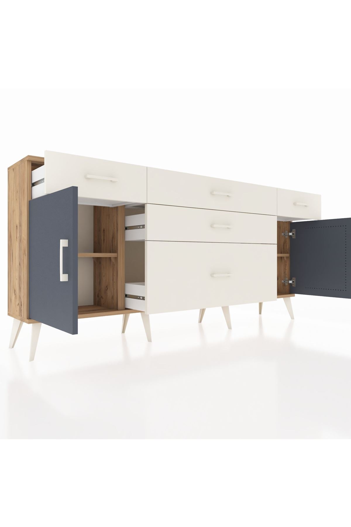 Arges Konsol 2 Raflı 5 Çekmeceli 2 Kapaklı 176x30x83 - S148M017V25A