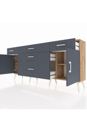 Arges Konsol 2 Raflı 5 Çekmeceli 2 Kapaklı 176x30x83 - S148M017V26A