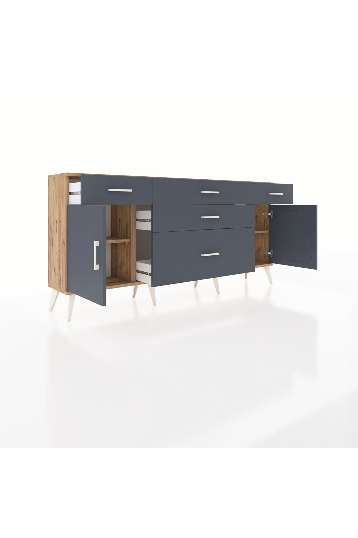 Arges Konsol 2 Raflı 5 Çekmeceli 2 Kapaklı 176x30x83 - S148M017V26A