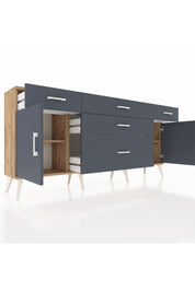 Arges Konsol 2 Raflı 5 Çekmeceli 2 Kapaklı 176x30x83 - S148M017V26A