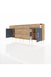 Arges Konsol 2 Raflı 5 Çekmeceli 2 Kapaklı 176x30x83 - S148M017V27A