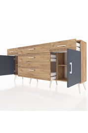 Arges Konsol 2 Raflı 5 Çekmeceli 2 Kapaklı 176x30x83 - S148M017V27A