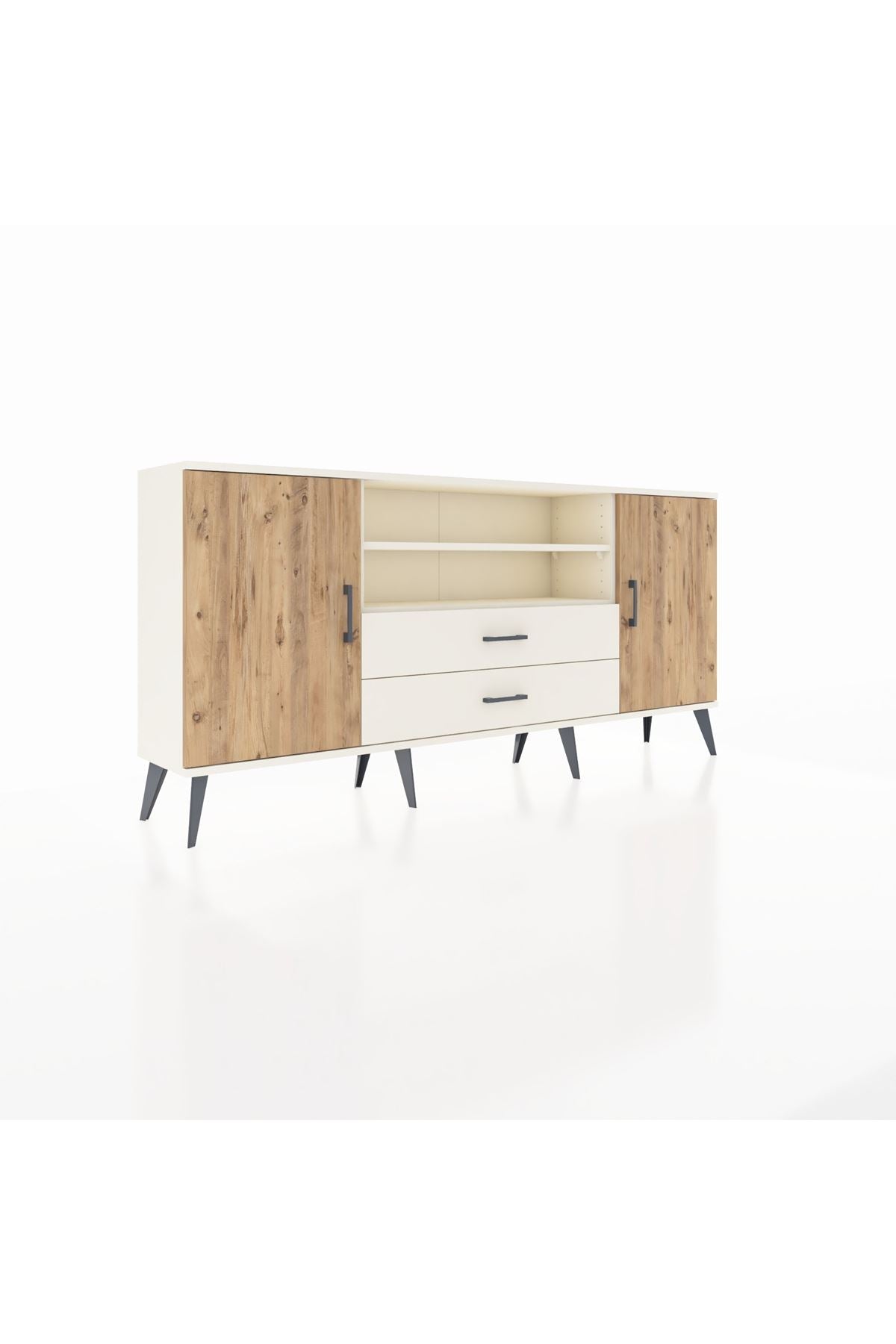 Arges Konsol 4 Raflı 2 Çekmeceli 2 Kapaklı 176x30x83 - S148M018V01A