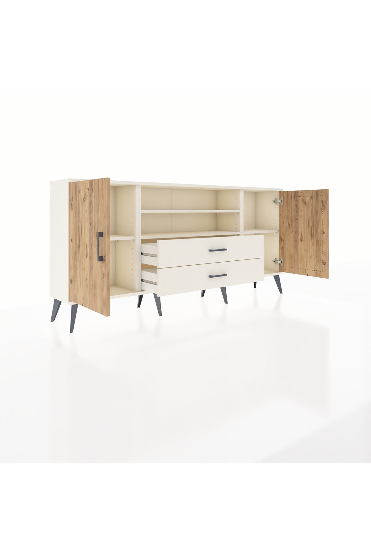 Arges Konsol 4 Raflı 2 Çekmeceli 2 Kapaklı 176x30x83 - S148M018V01A