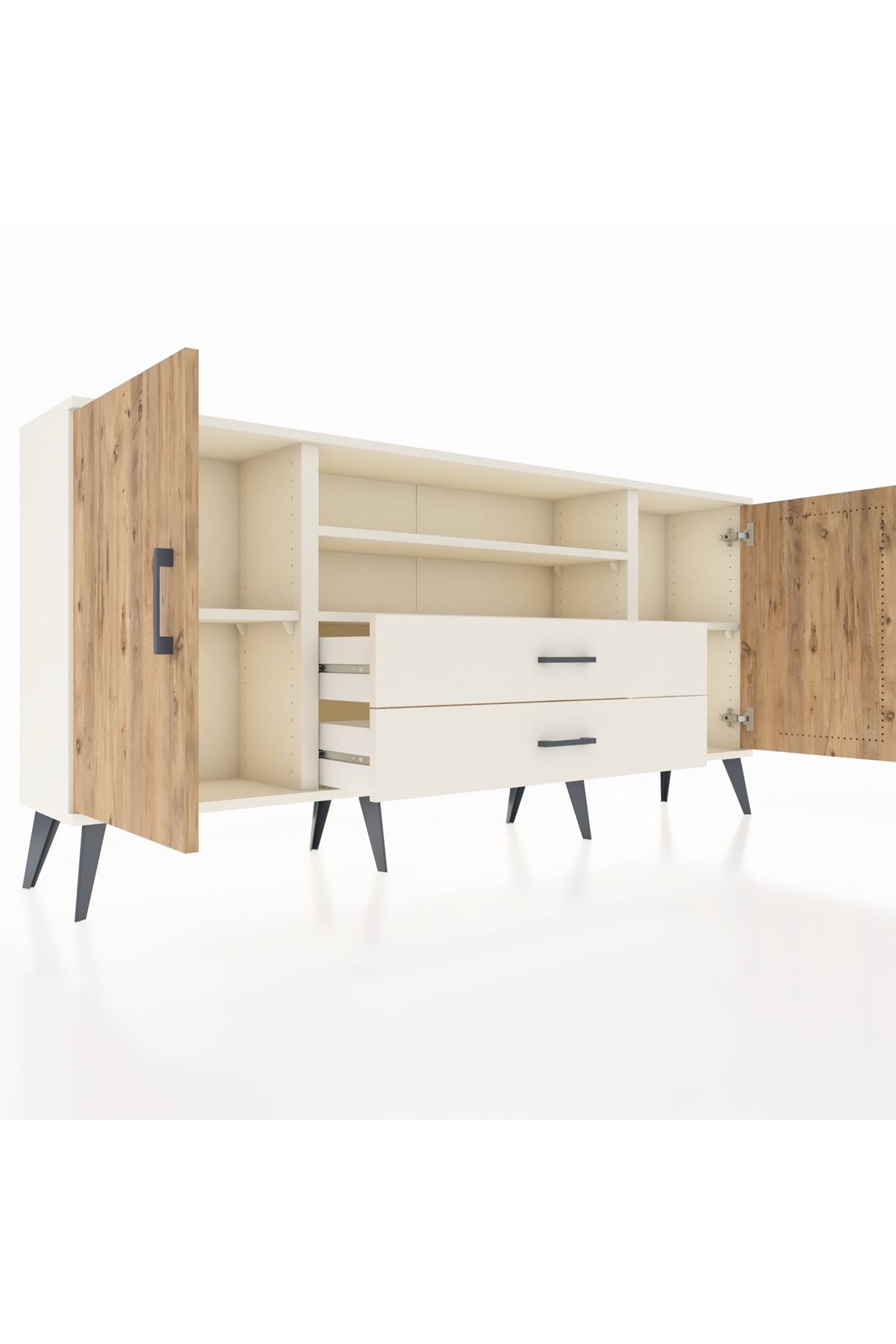 Arges Konsol 4 Raflı 2 Çekmeceli 2 Kapaklı 176x30x83 - S148M018V01A