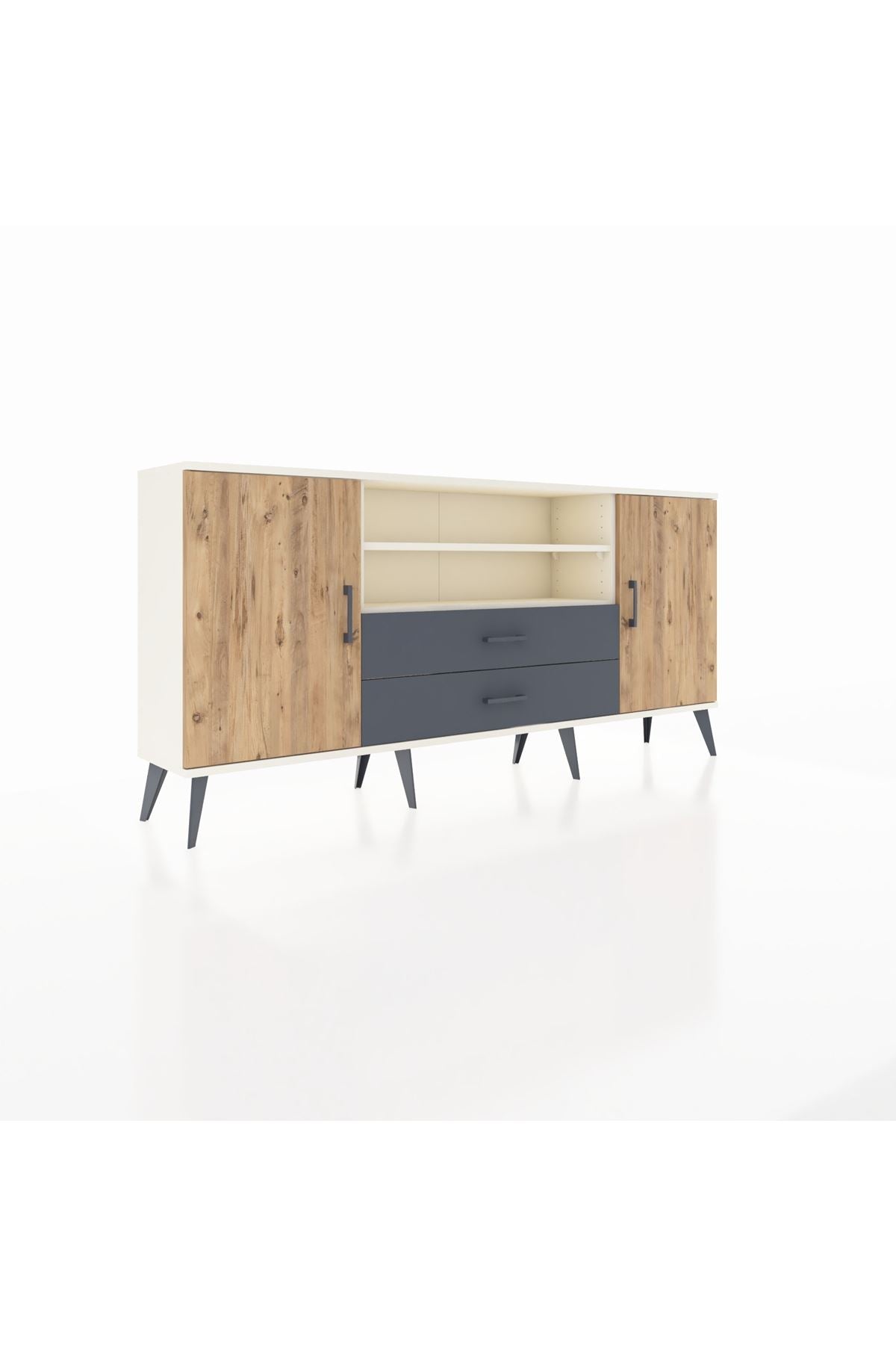 Arges Konsol 4 Raflı 2 Çekmeceli 2 Kapaklı 176x30x83 - S148M018V02A
