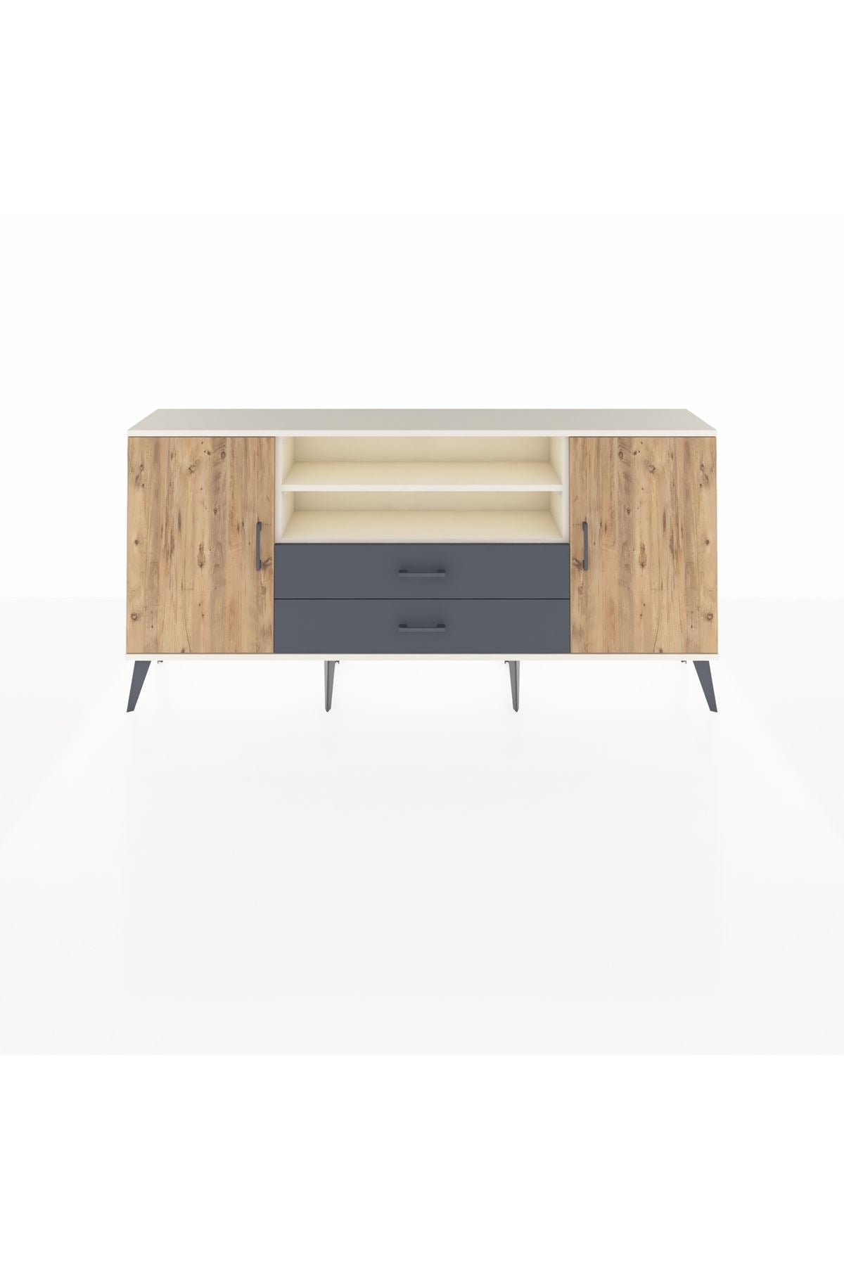 Arges Konsol 4 Raflı 2 Çekmeceli 2 Kapaklı 176x30x83 - S148M018V02A