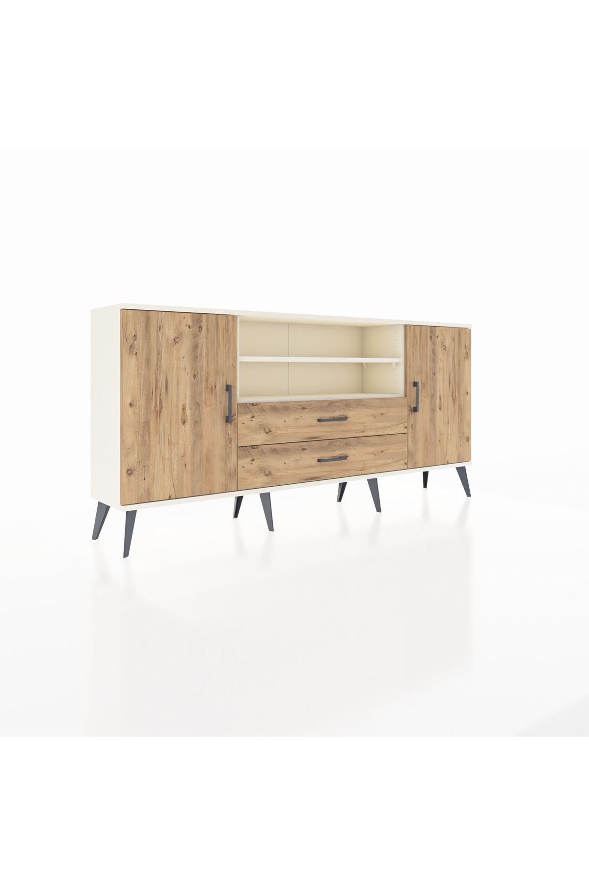 Arges Konsol 4 Raflı 2 Çekmeceli 2 Kapaklı 176x30x83 - S148M018V03A
