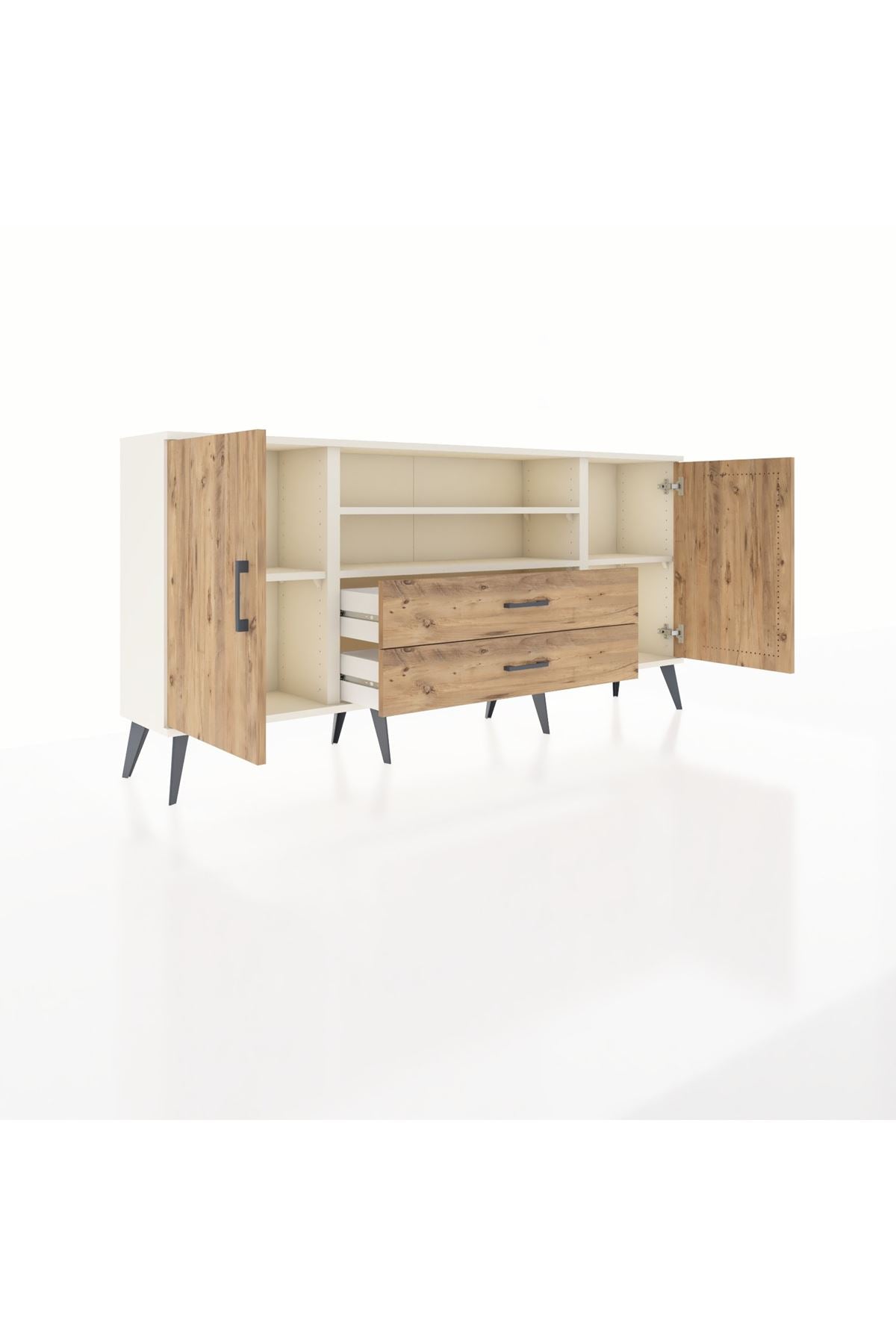 Arges Konsol 4 Raflı 2 Çekmeceli 2 Kapaklı 176x30x83 - S148M018V03A