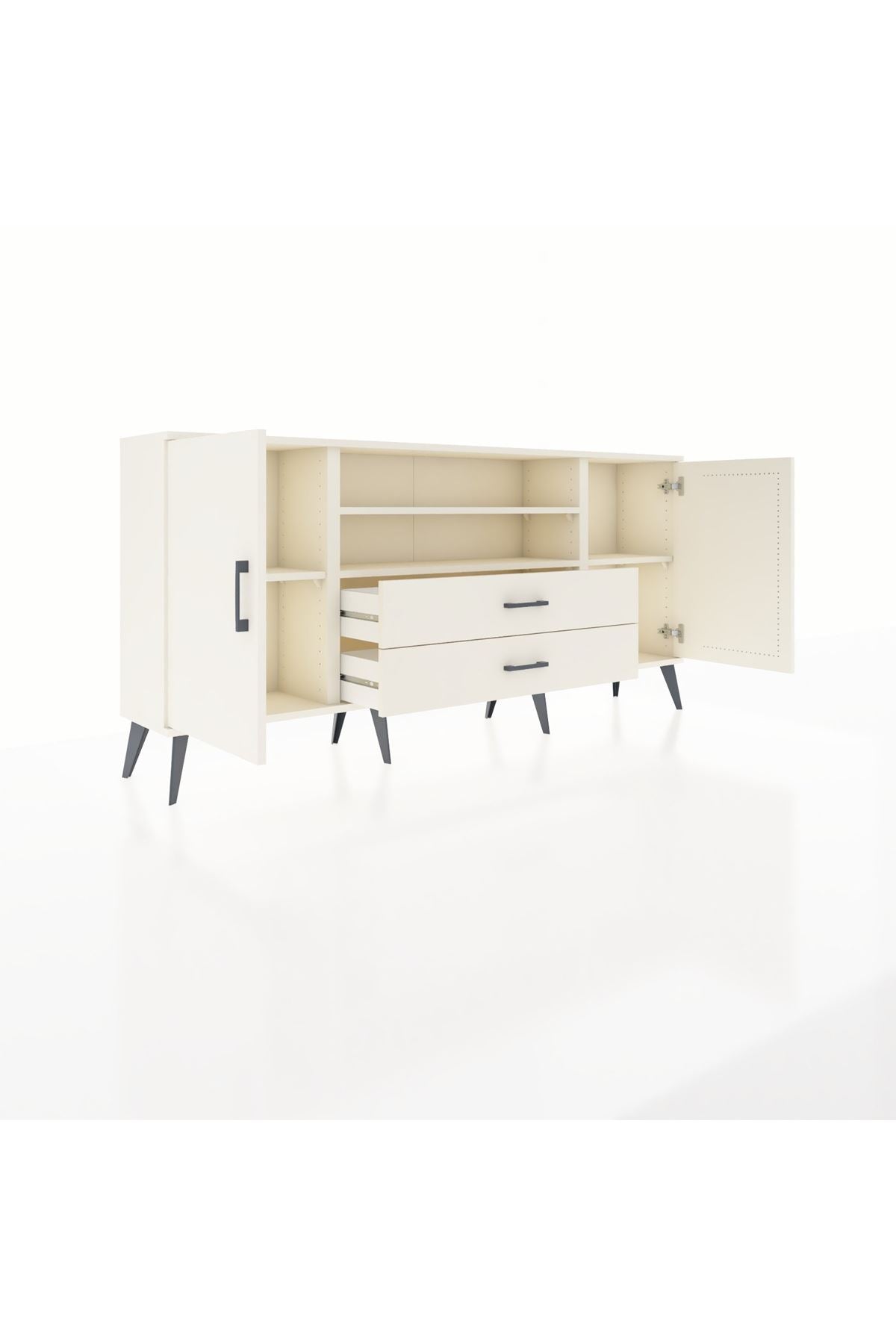 Arges Konsol 4 Raflı 2 Çekmeceli 2 Kapaklı 176x30x83 - S148M018V04A