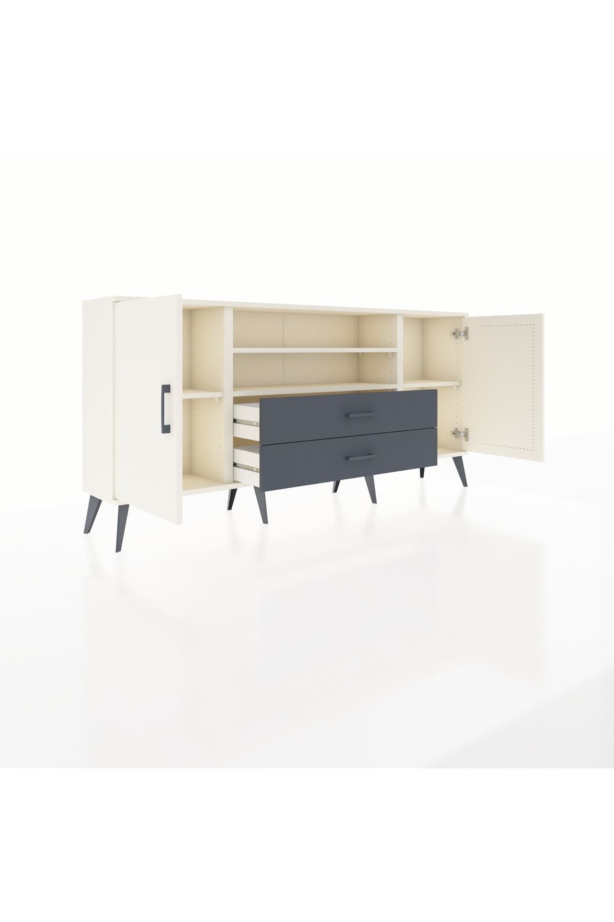 Arges Konsol 4 Raflı 2 Çekmeceli 2 Kapaklı 176x30x83 - S148M018V05A
